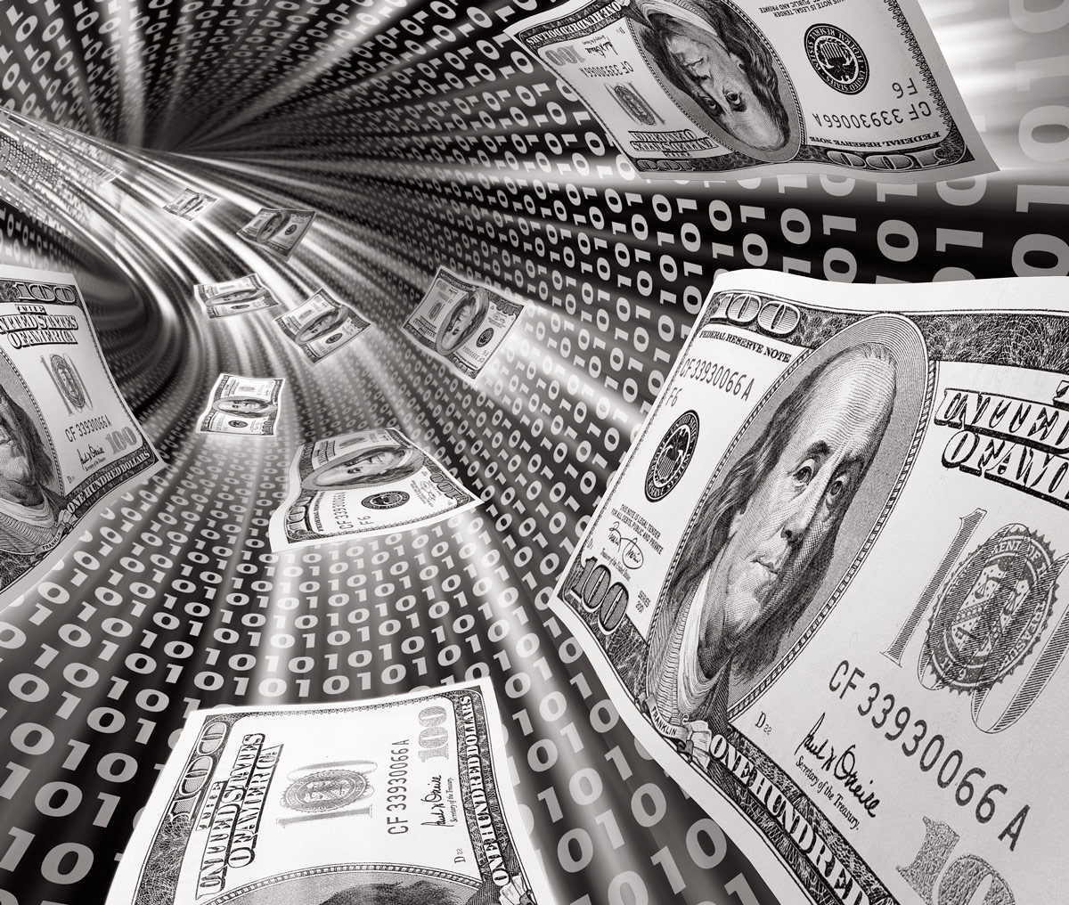 Retail Digital Accounts - spinning dollars